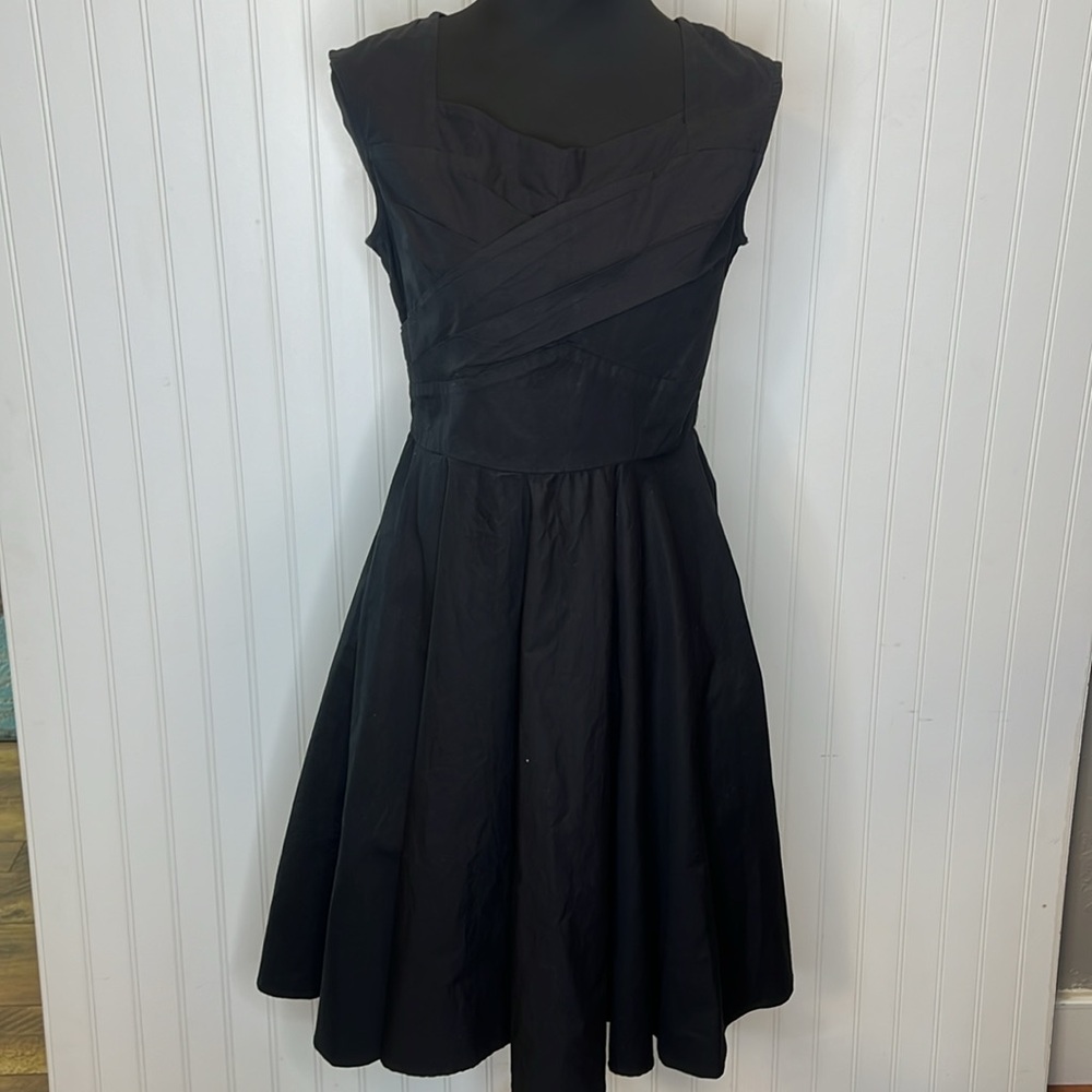 Maggie Tang Black Fit And Flare Dress Size 4/6 Small